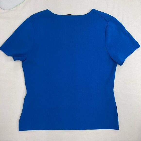 Cable & Guage SZ XL Summer Knit in Blue Black White Short Sleeves Color Blocking - Picture 3 of 12